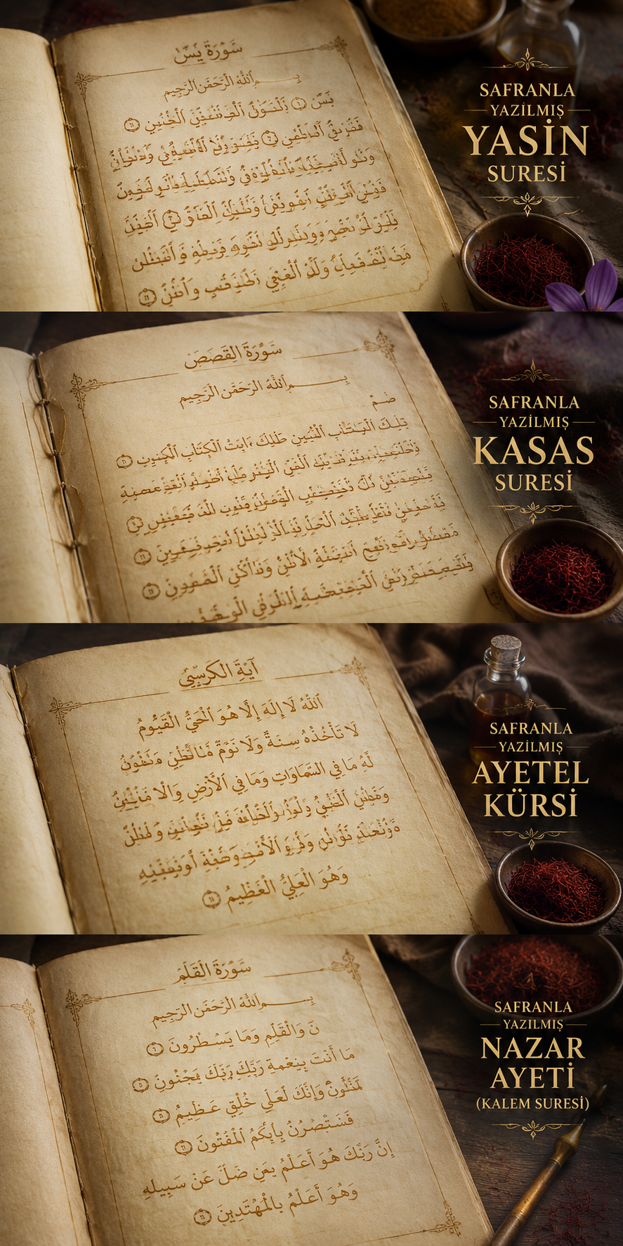 Safranla Yazılmış Yasin Suresi